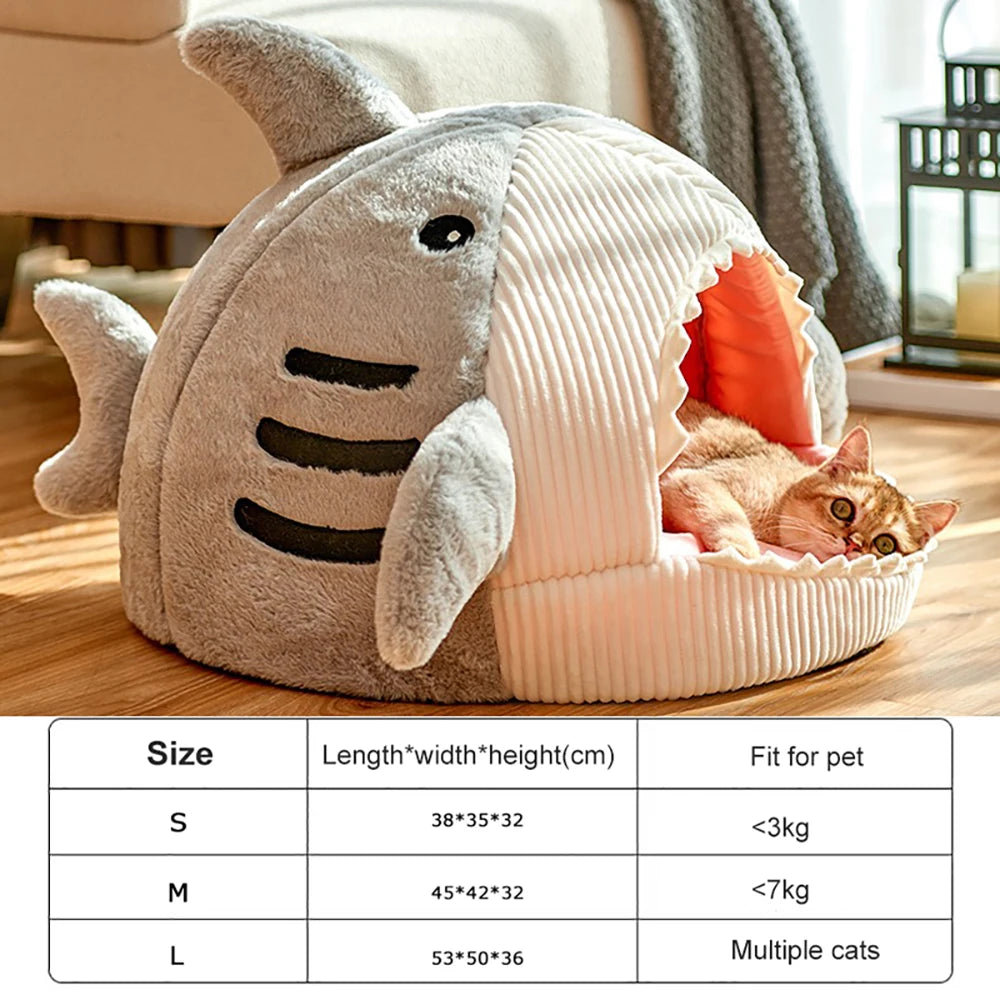 Zavero™ Enclosed Cat Cave Bed — Warm Cushion Tent for Kittens
