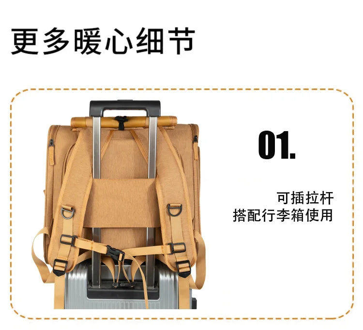 Portable Cat Backpack Expandable Large Capacity Pet Backpack Foldable