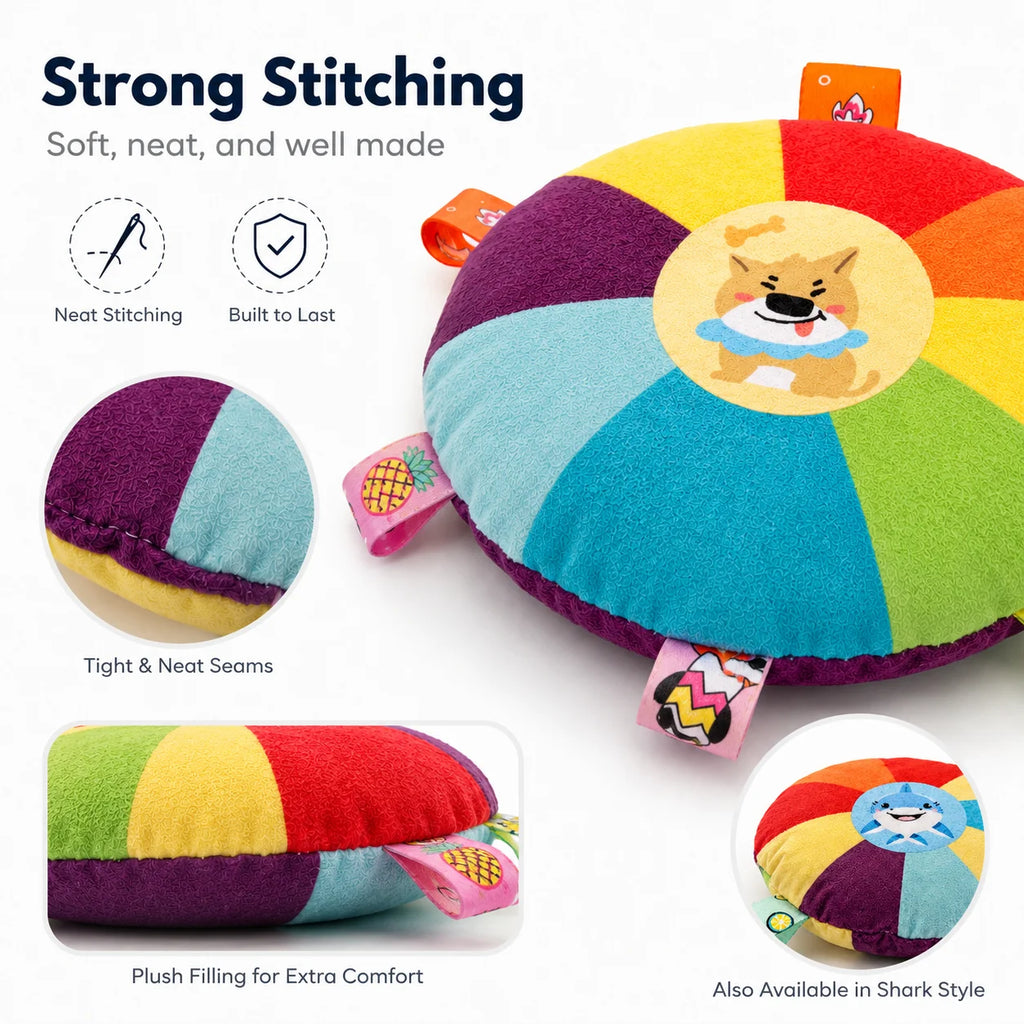 Dog Sounding Plush Toy Bell Cartoon Flying Disc Toy Small Dog Teeth Grinding Toy Wear-resistant Bite-resistant Puppy Pet Product