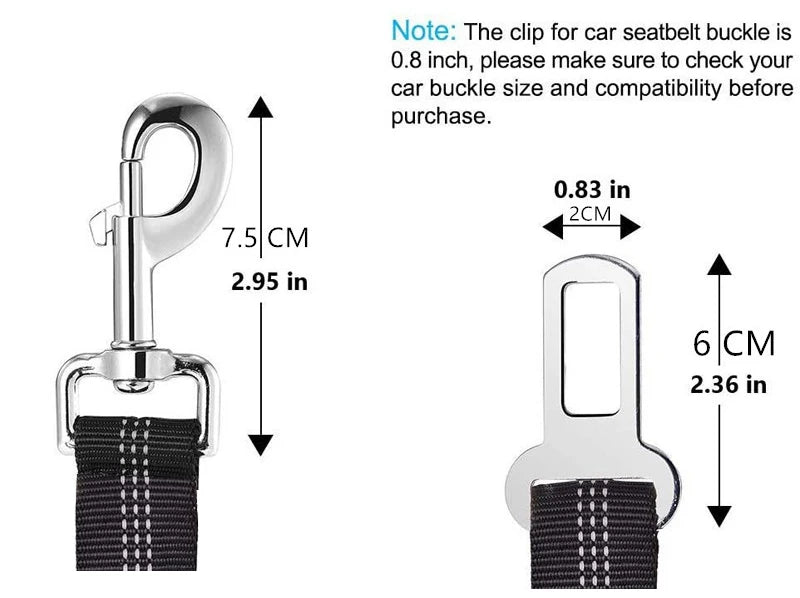 2 in 1 Solid Dog Harness Leash Pet Car Seat Belt Heavy Duty Elastic Safety Belt Adjustable for Kitten Dogs Collar Pet Accessorie
