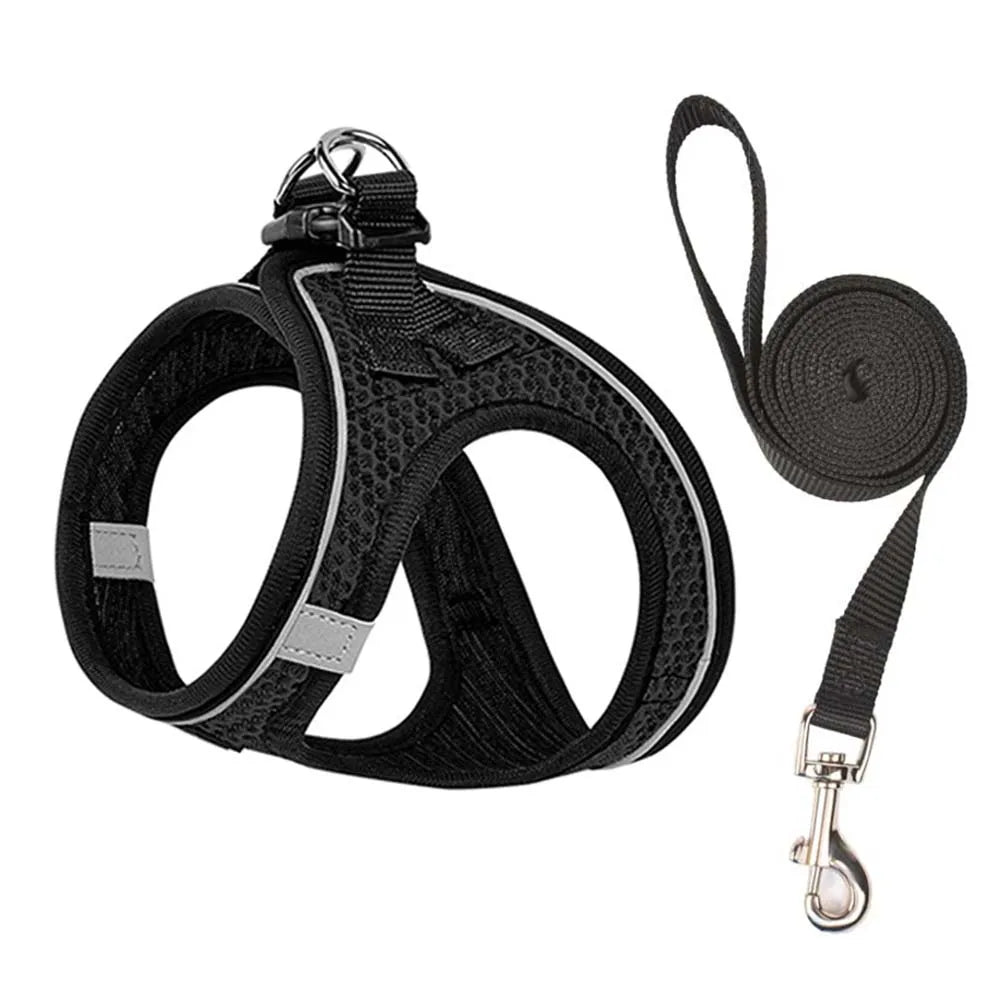 Cat Dog Harness with Lead Leash Adjustable Vest Polyester Mesh Breathable Harnesses Reflective sti for Small Dog Cat accessories