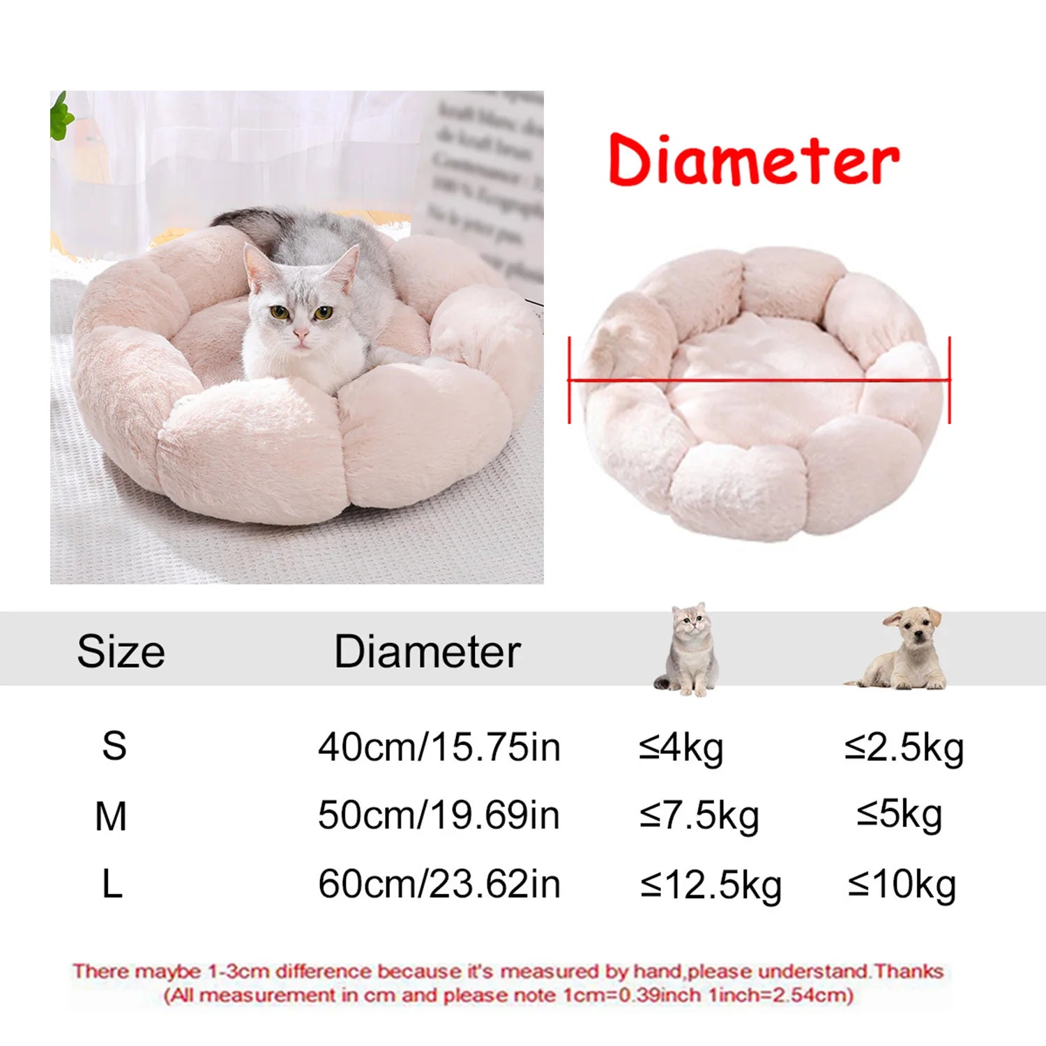 Zavero™ Round Plush Pet Bed — Washable Warm Basket Sofa