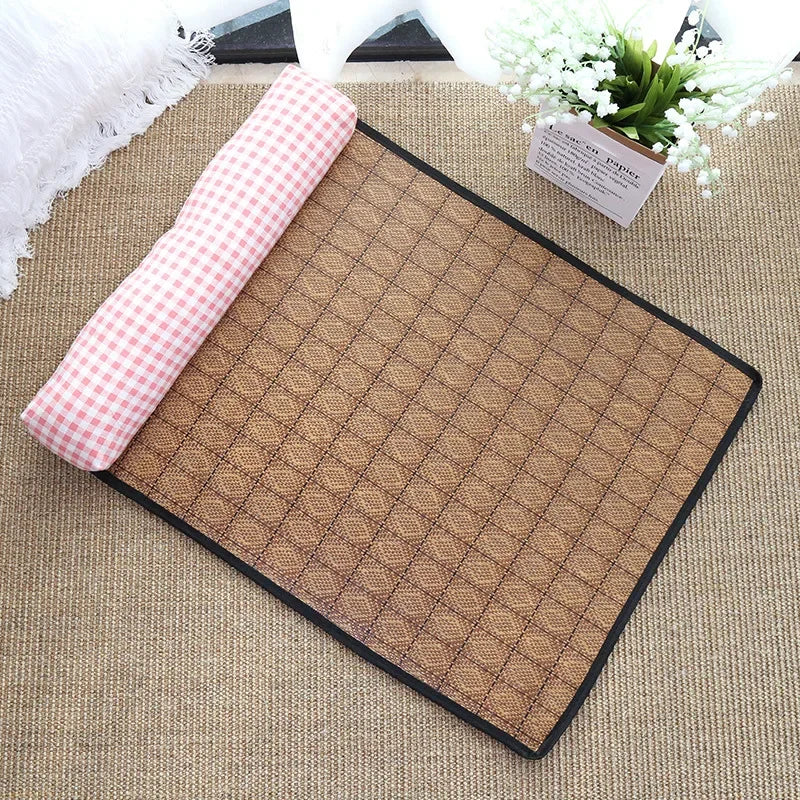 Zavero™ Rattan Cooling Cat Mat — Natural Self-Cool Summer Bed