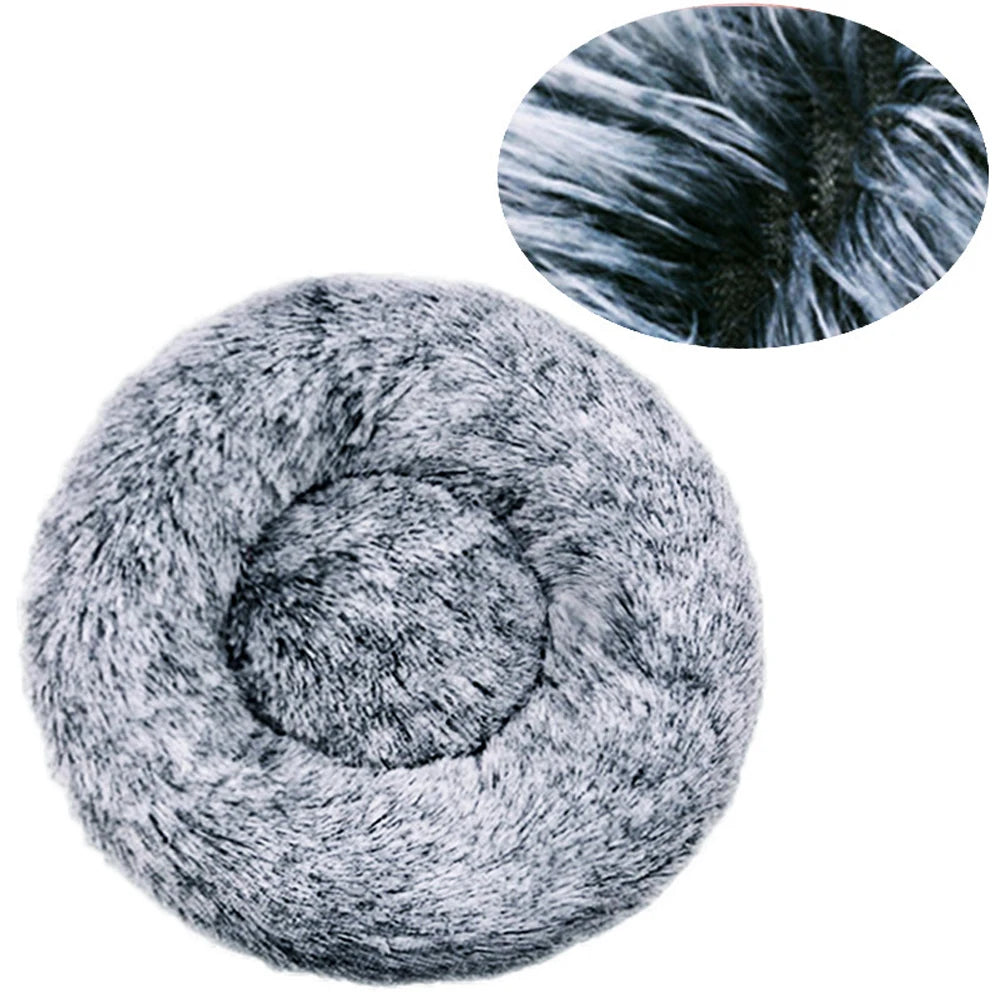 Zavero™ Round Plush Pet Bed — Washable Warm Basket Sofa