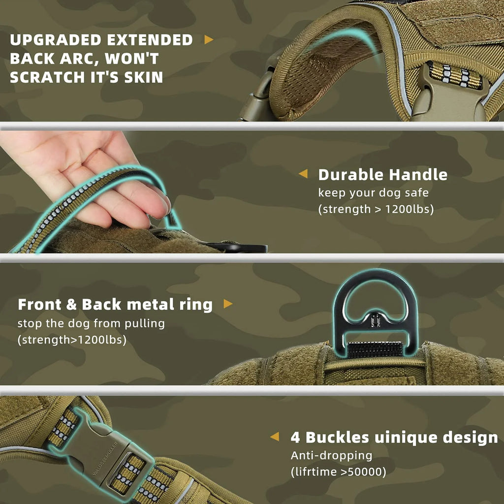 Zavero™ Tactical Dog Harness — Military-Grade Breathable Vest