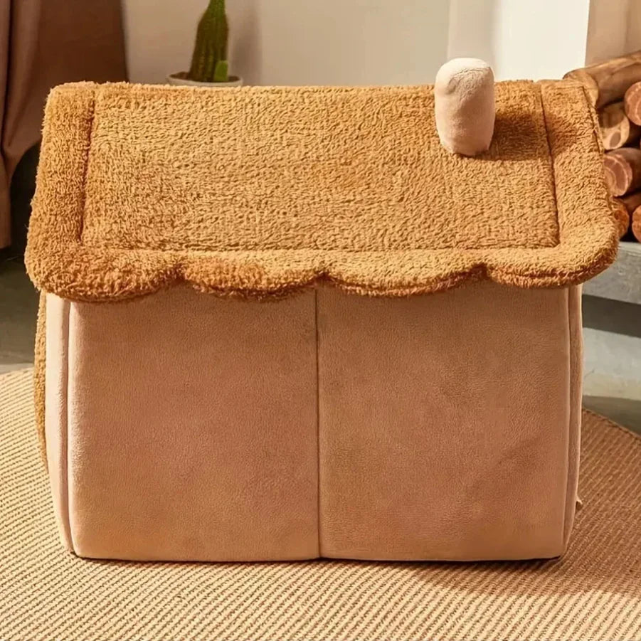Zavero™ Foldable Pet Cave House — Washable Sofa Bed for Cats
