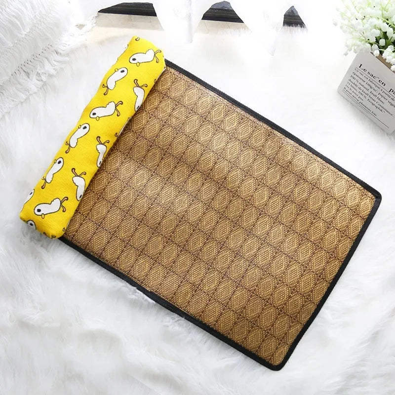 Zavero™ Rattan Cooling Cat Mat — Natural Self-Cool Summer Bed