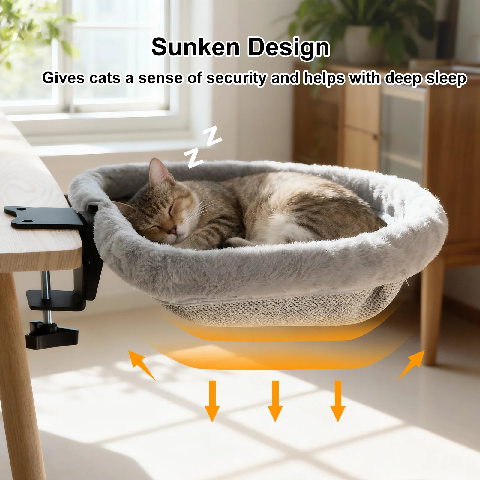 Zavero™ Folding Cat Desk Bed — Space-Saving Hammock Perch