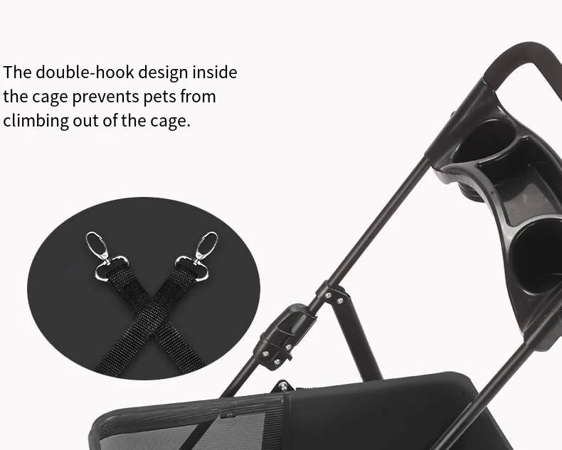 Hot Selling Lightweight Pet Cart for Cats Dogs Carts Foldable for Outdoor Use 2 In 1 Pet Strollers Increase Cabin Size
