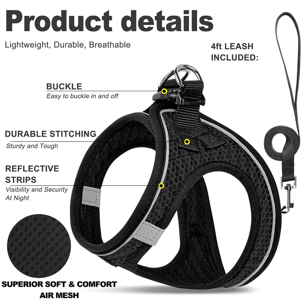 Cat Dog Harness with Lead Leash Adjustable Vest Polyester Mesh Breathable Harnesses Reflective sti for Small Dog Cat accessories