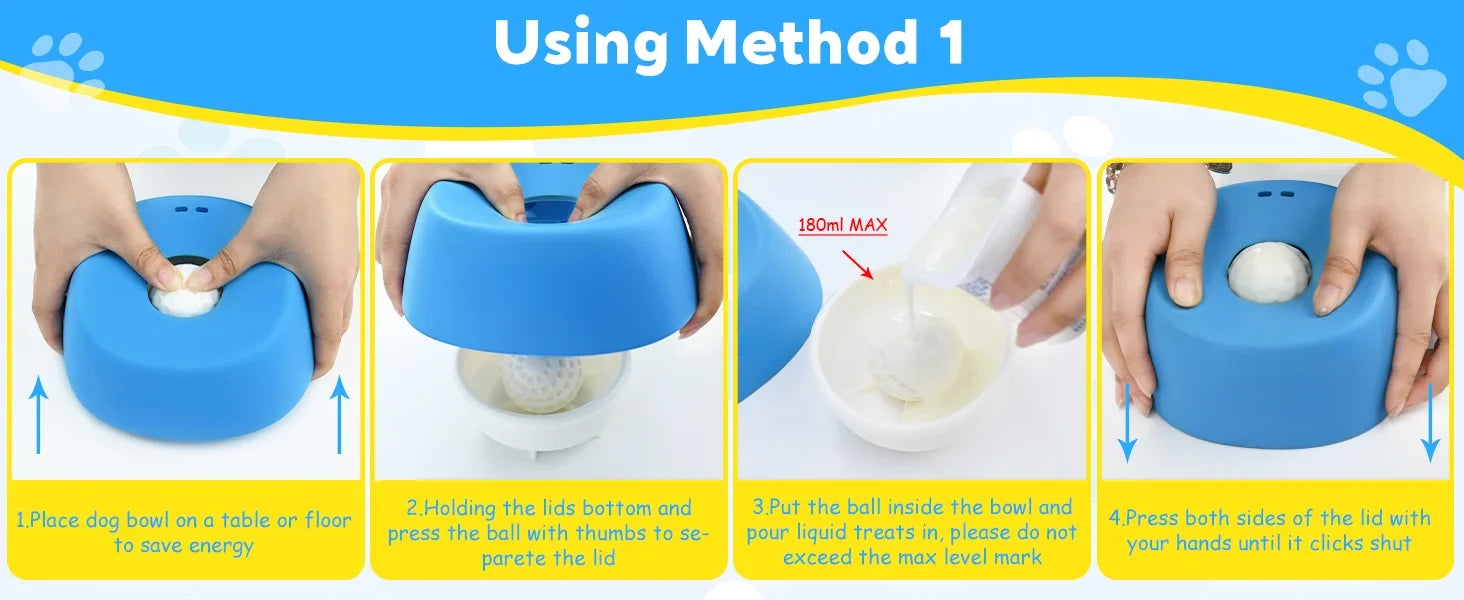 Anti-Choking Slow Feeder Dog Bowl Non-Slip 3/4 Cup - Lick Toy for Liquid Treats Bone Broth Yogurt