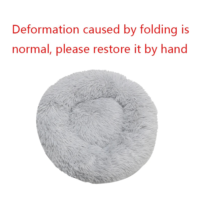Zavero™ Round Plush Pet Bed — Washable Warm Basket Sofa