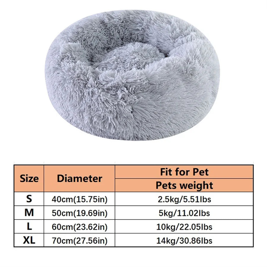 Zavero™ Donut Cat Bed — Plush Faux Fur Washable Calm Nest