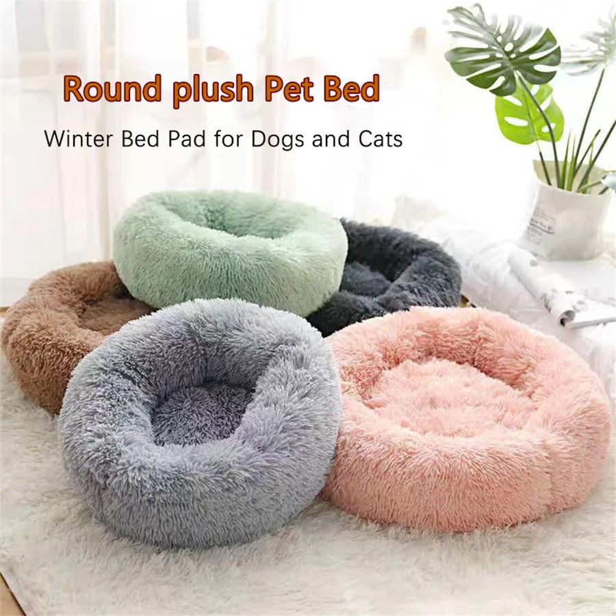 Zavero™ Donut Cat Bed — Plush Faux Fur Washable Calm Nest