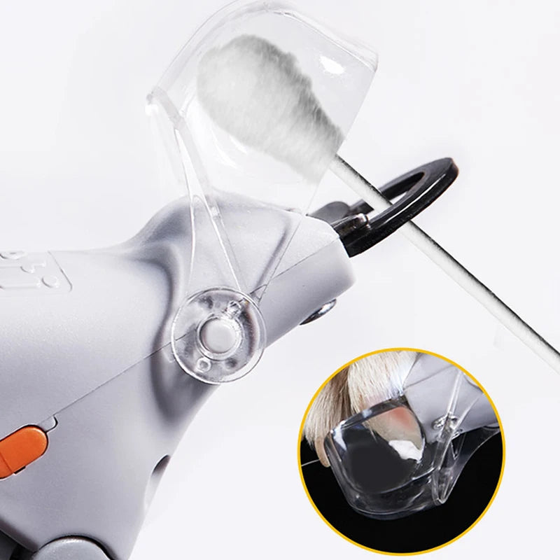 Pet cat and dog nail clippers with LED light, polishing and cleaning supplies