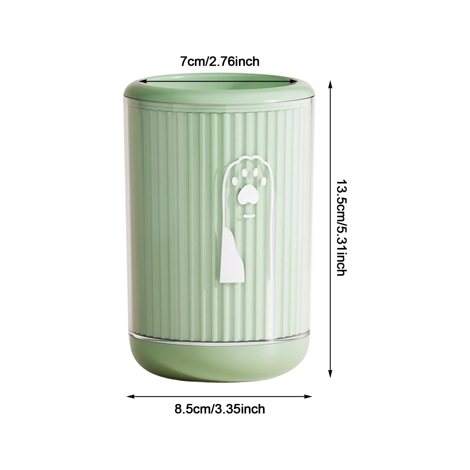 Zavero™ PawRinse cup, green ribbed body with paw sprayer insert