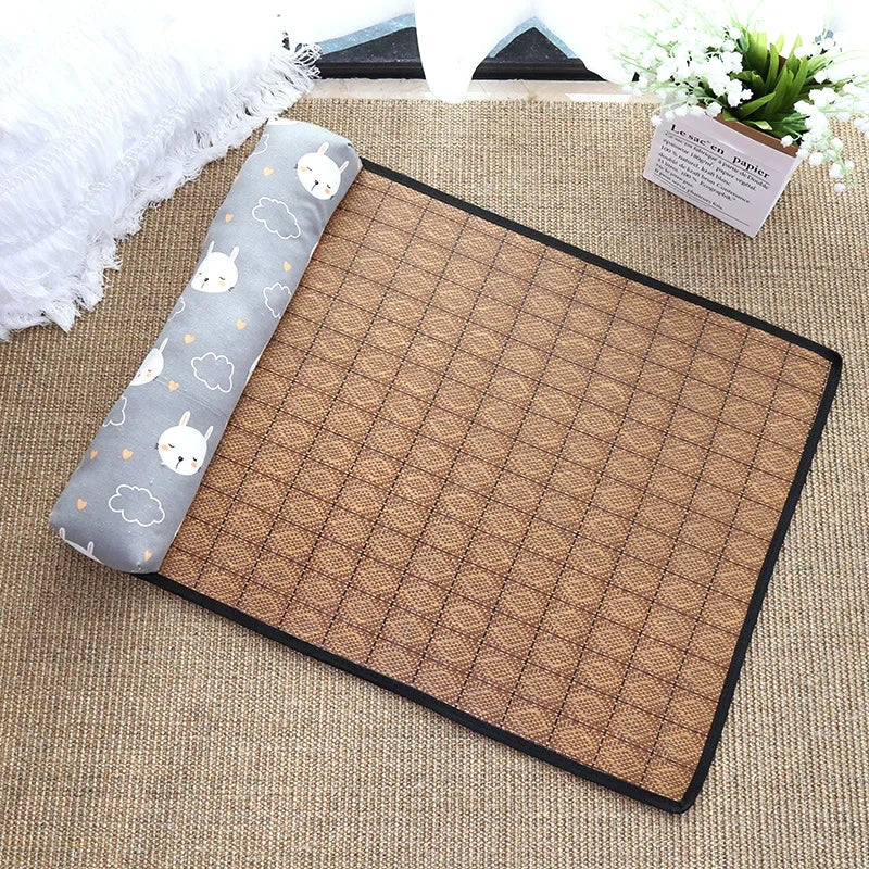 Zavero™ Rattan Cooling Cat Mat — Natural Self-Cool Summer Bed