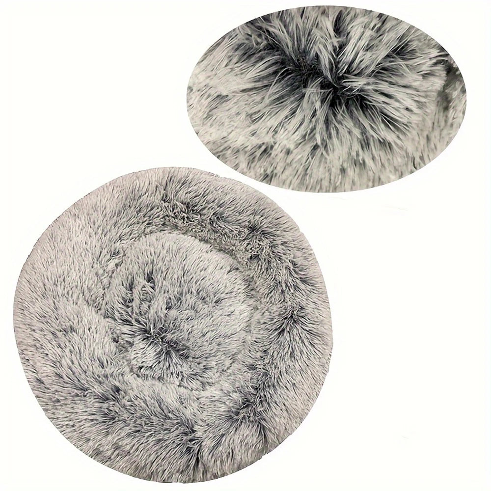 Zavero™ Round Plush Pet Bed — Washable Warm Basket Sofa