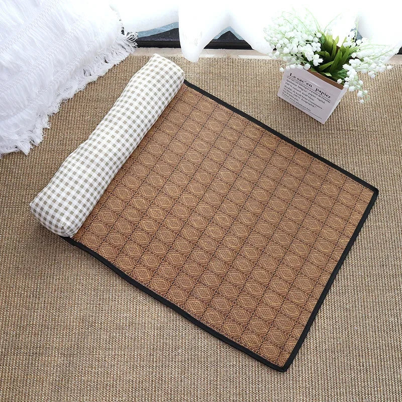 Zavero™ Rattan Cooling Cat Mat — Natural Self-Cool Summer Bed