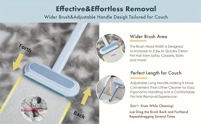 Pet Furniture Hair Remover,Suitable For Sofas,Carpets,Clothes, Bedding,Reusable And Washable Multifunctional Cleaning Brush ﻿