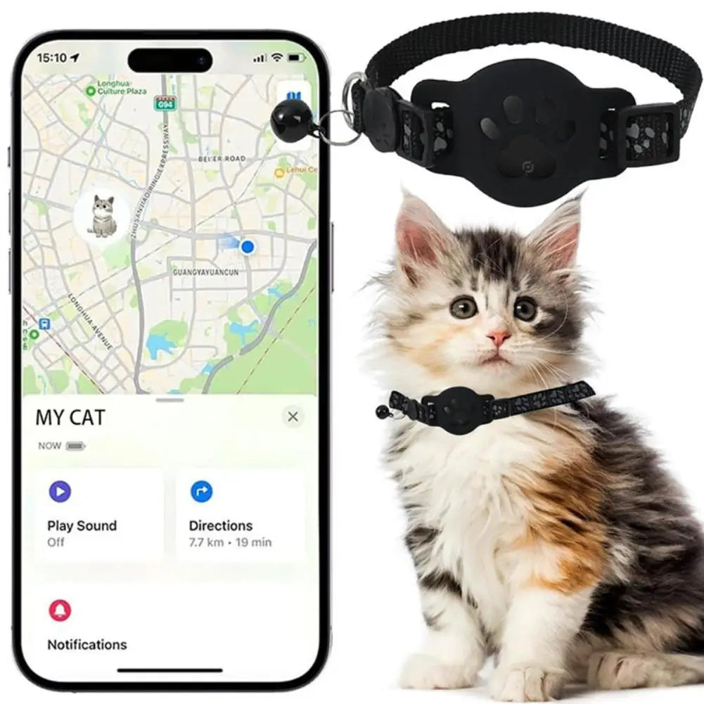 Accurate Positioning Night Reflective Adjustable Collar Pet Tracking GPS Positioning Collar Phone APP Lightweight Cat Tracker