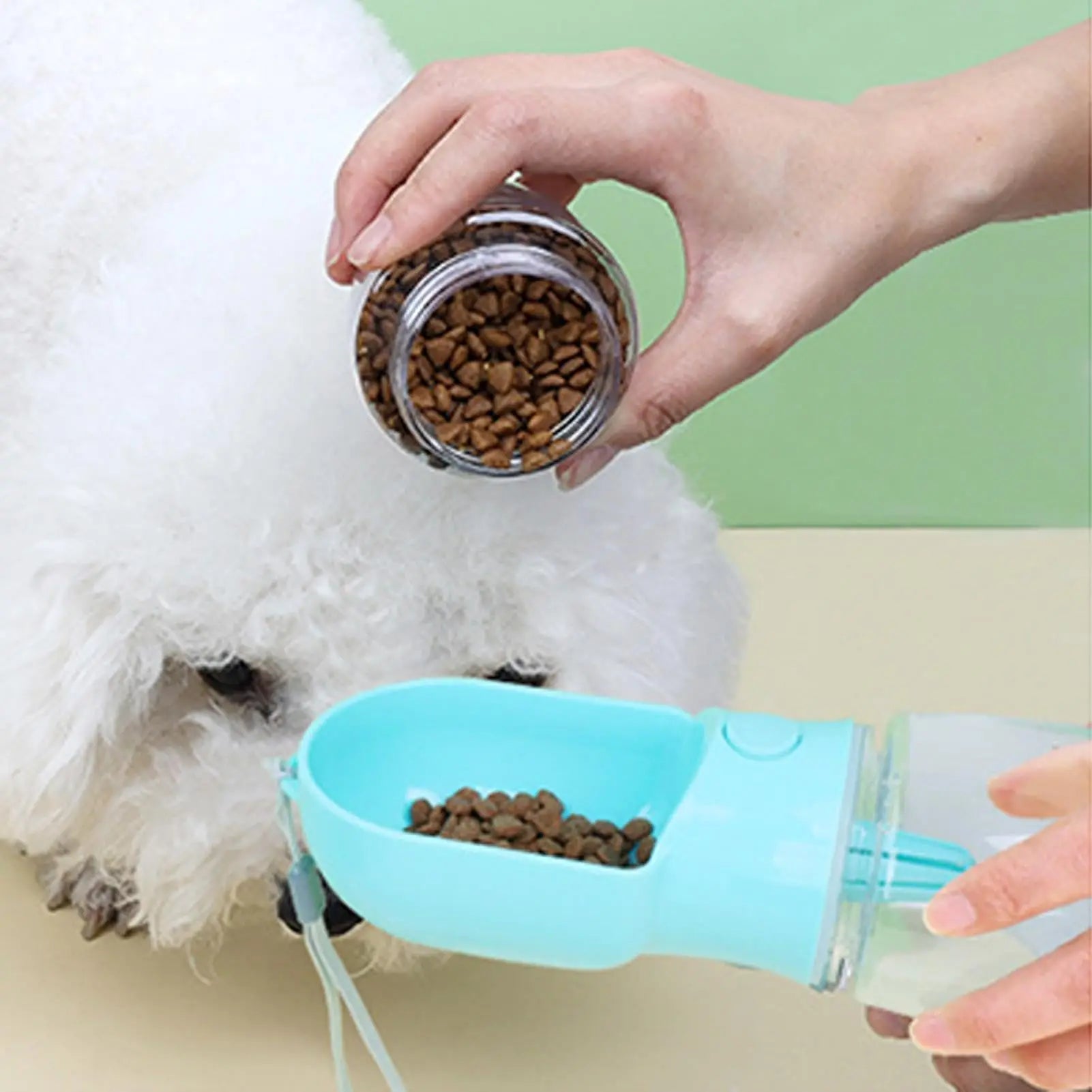 Portable Food Grade Material Dog Cat Travel Pet Water Cup Bottle with Food Dispenser Puppies Outdoor Walking Bowl 320/500ml