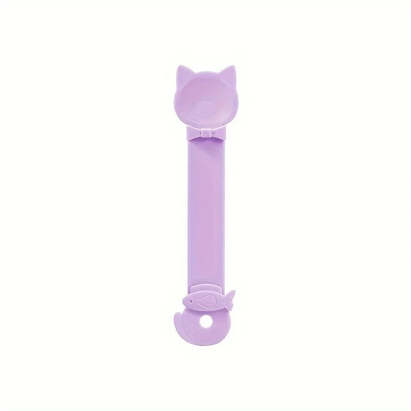 Easy-Squeeze Cat Treat Dispenser - Long Handle Lickable Wet Food Feeder for Cats, Durable Plastic Pet Snack Spoon, Cat Food.