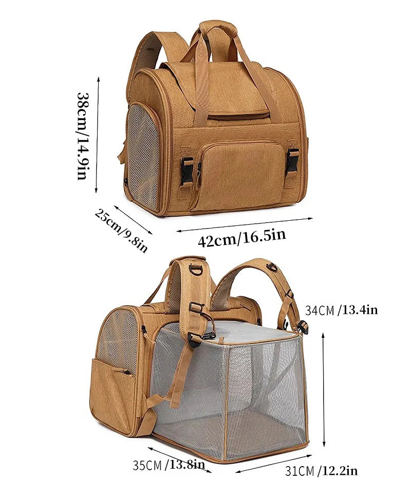 Portable Cat Backpack Expandable Large Capacity Pet Backpack Foldable
