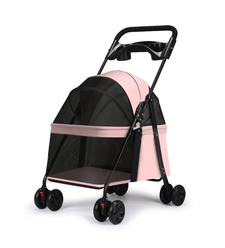 Hot Selling Lightweight Pet Cart for Cats Dogs Carts Foldable for Outdoor Use 2 In 1 Pet Strollers Increase Cabin Size