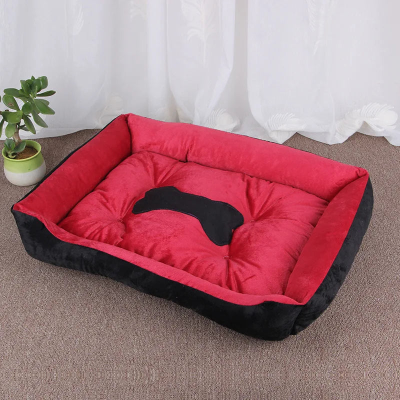 Zavero™ Soft Square Dog Sofa — Washable Warm Kennel Cushion