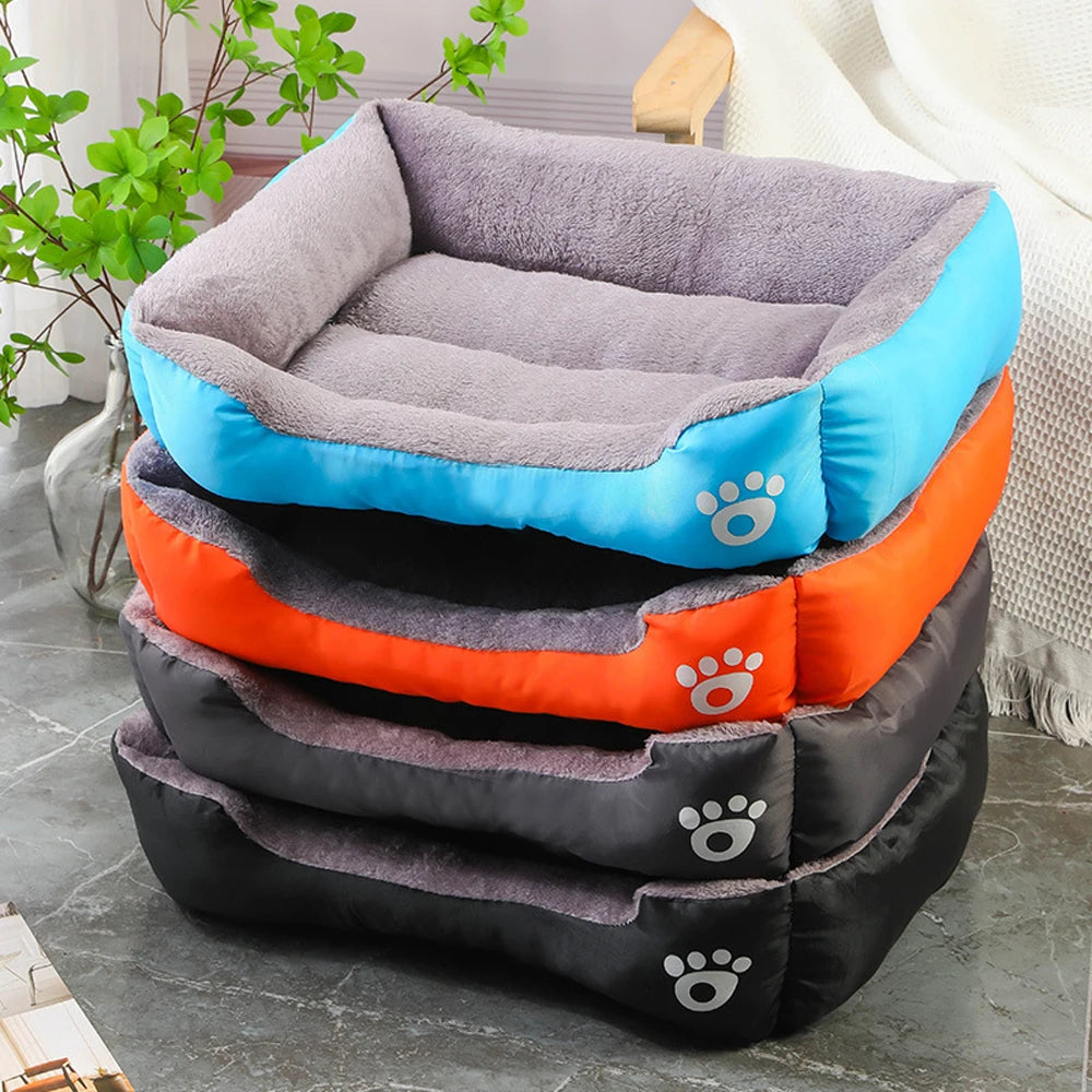 Zavero™ Soft Square Dog Sofa — Washable Warm Kennel Cushion