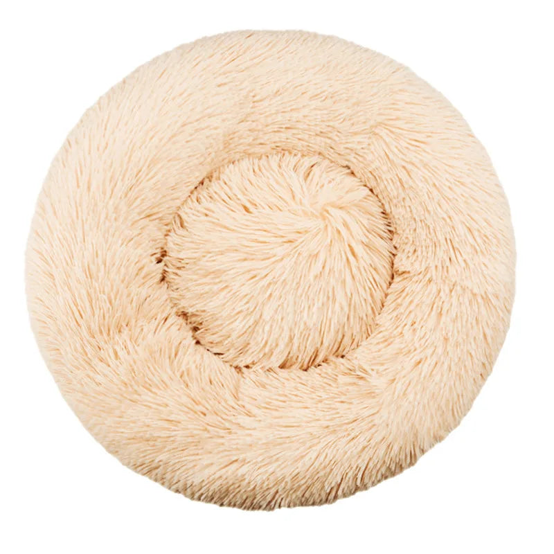 Zavero™ Round Plush Pet Bed — Washable Warm Basket Sofa