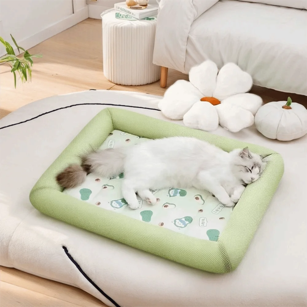 Zavero™ Cooling Pet Sleep Pad — Breathable Neck-Support Mat