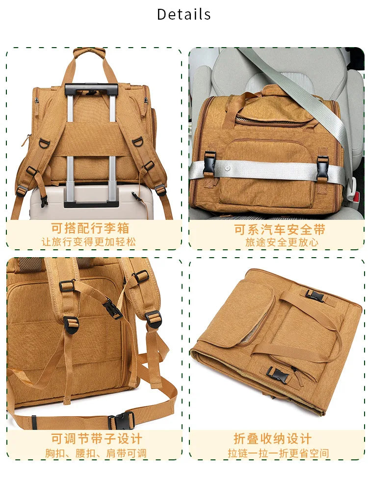 Portable Cat Backpack Expandable Large Capacity Pet Backpack Foldable