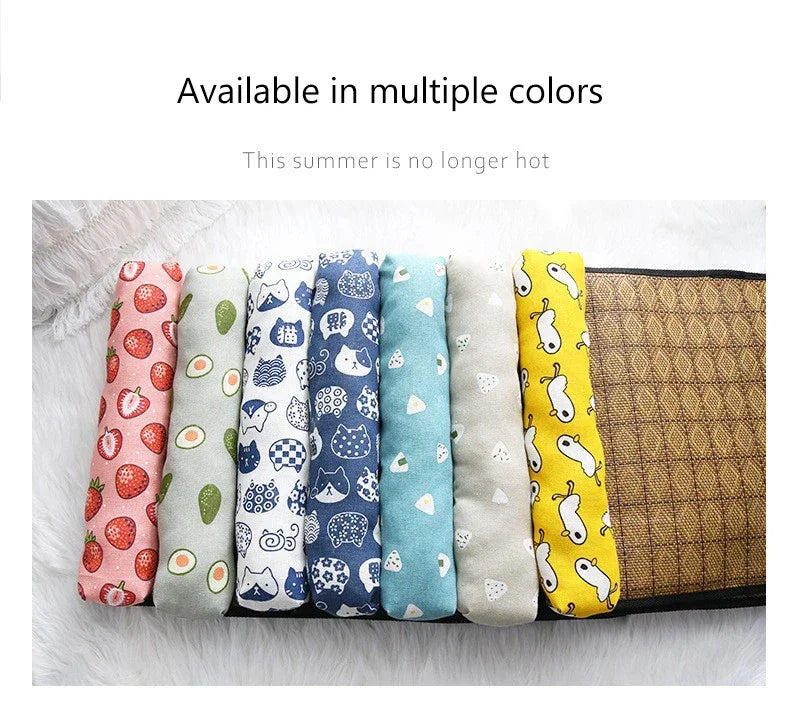 Zavero™ Rattan Cooling Cat Mat — Natural Self-Cool Summer Bed