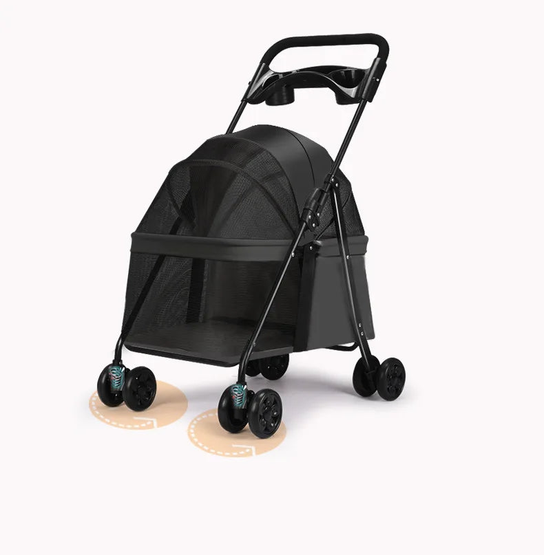 Hot Selling Lightweight Pet Cart for Cats Dogs Carts Foldable for Outdoor Use 2 In 1 Pet Strollers Increase Cabin Size