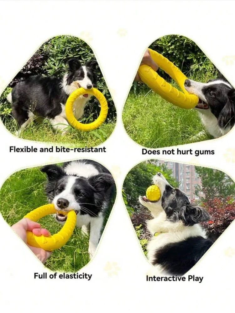 Dog Ring Toys Indestructible Chewing Flying Floating Training Tools Fetch for Small Medium Large Dogs Throwing Catching Flying