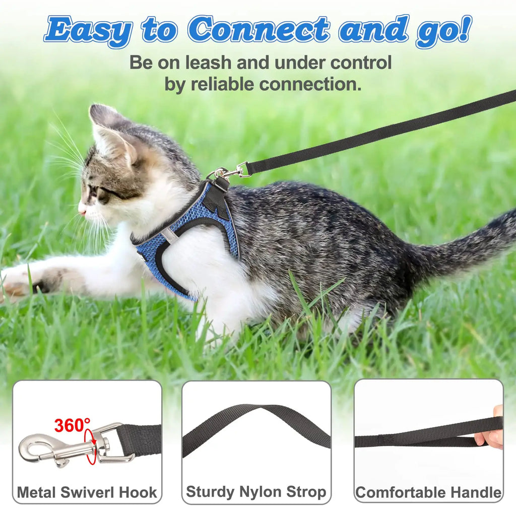 Cat Dog Harness with Lead Leash Adjustable Vest Polyester Mesh Breathable Harnesses Reflective sti for Small Dog Cat accessories