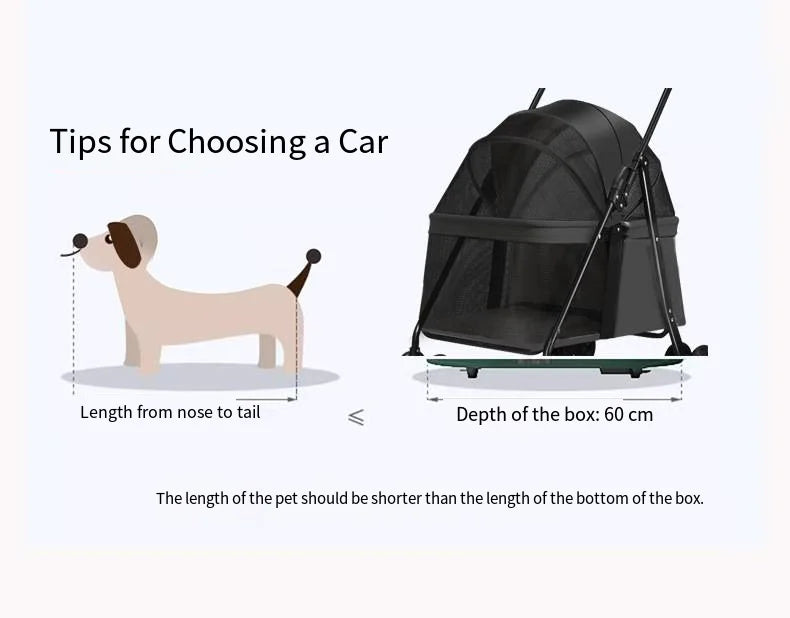 Hot Selling Lightweight Pet Cart for Cats Dogs Carts Foldable for Outdoor Use 2 In 1 Pet Strollers Increase Cabin Size