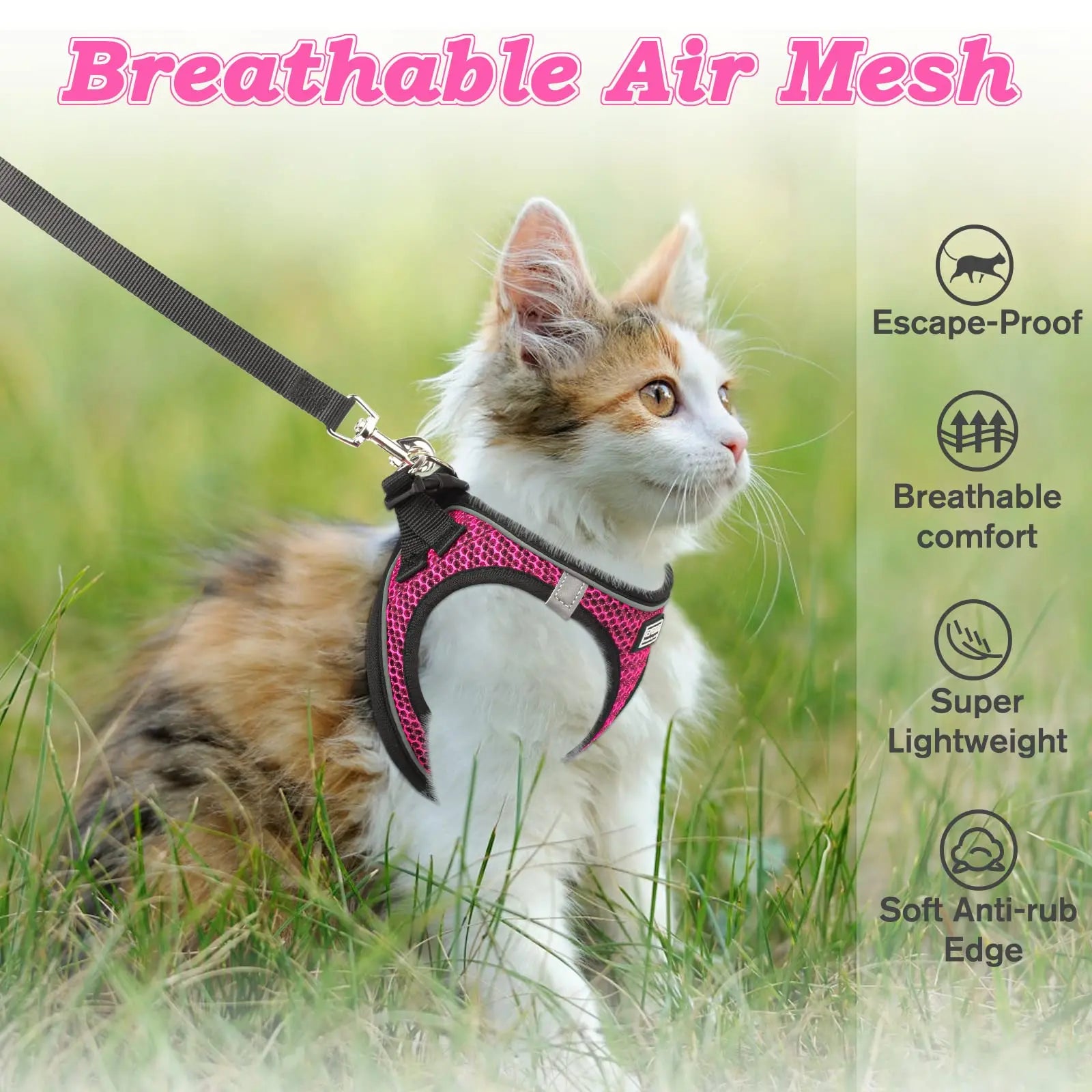 Cat Dog Harness with Lead Leash Adjustable Vest Polyester Mesh Breathable Harnesses Reflective sti for Small Dog Cat accessories