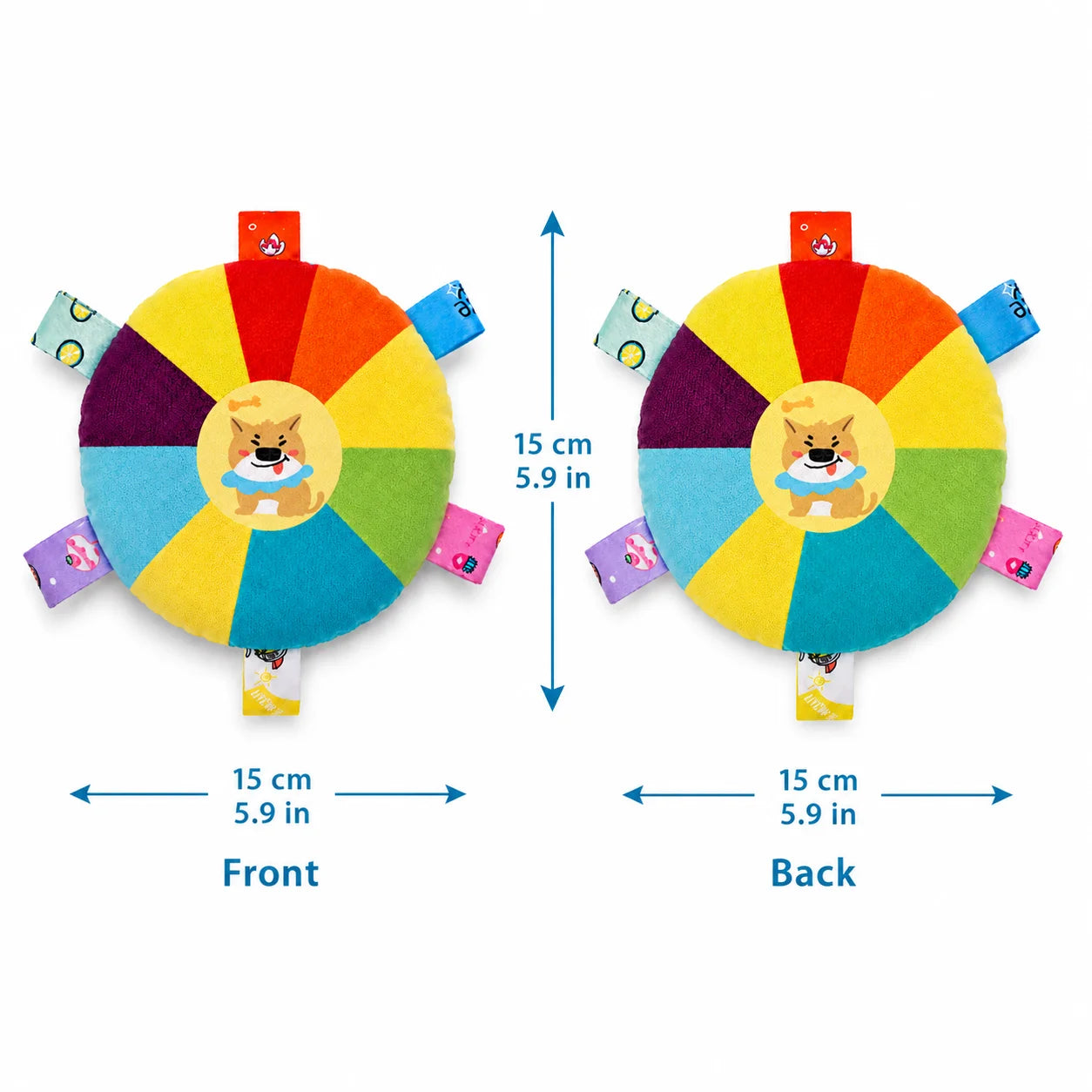 Dog Sounding Plush Toy Bell Cartoon Flying Disc Toy Small Dog Teeth Grinding Toy Wear-resistant Bite-resistant Puppy Pet Product