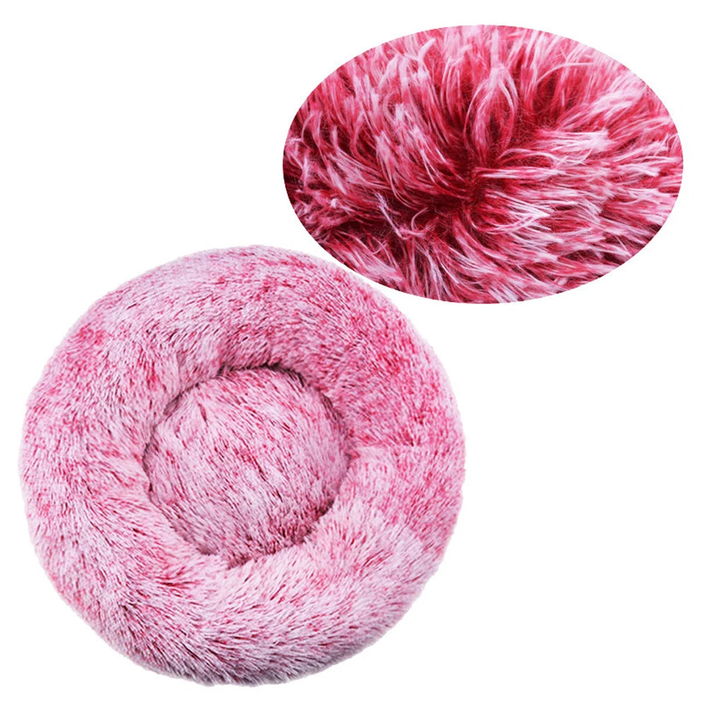 Zavero™ Round Plush Pet Bed — Washable Warm Basket Sofa