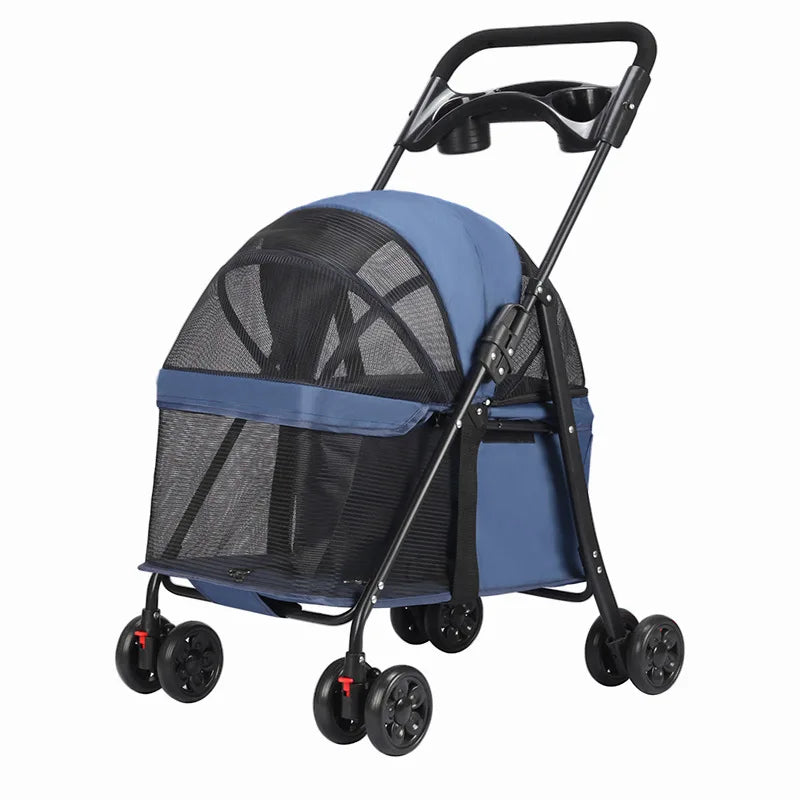 Hot Selling Lightweight Pet Cart for Cats Dogs Carts Foldable for Outdoor Use 2 In 1 Pet Strollers Increase Cabin Size