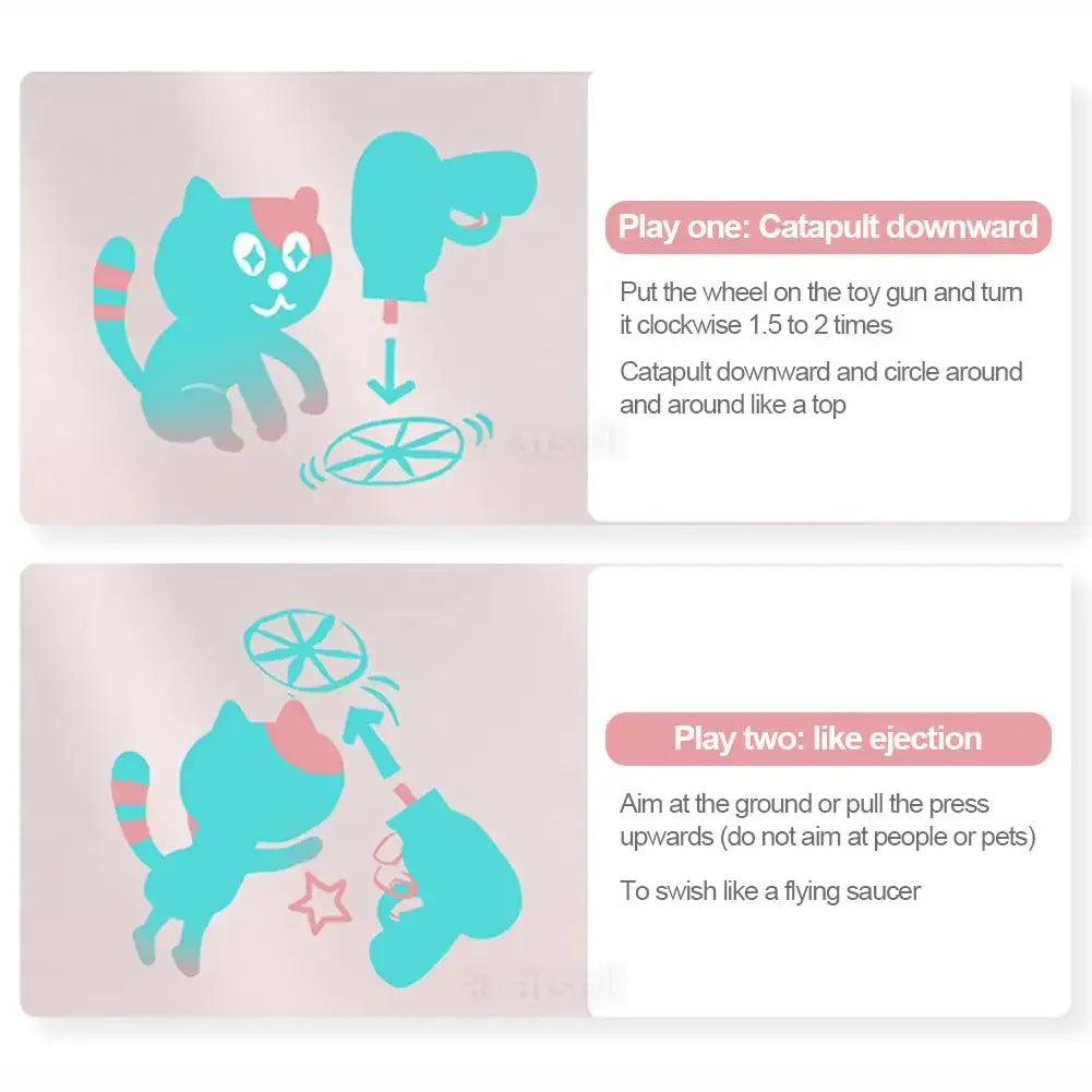 Funny Cat Toy Interactive Launch Pet Training Toy For Kitten Mini Flying Disc Shooting Gun Chasing Games Cat Toys Pet Supplies