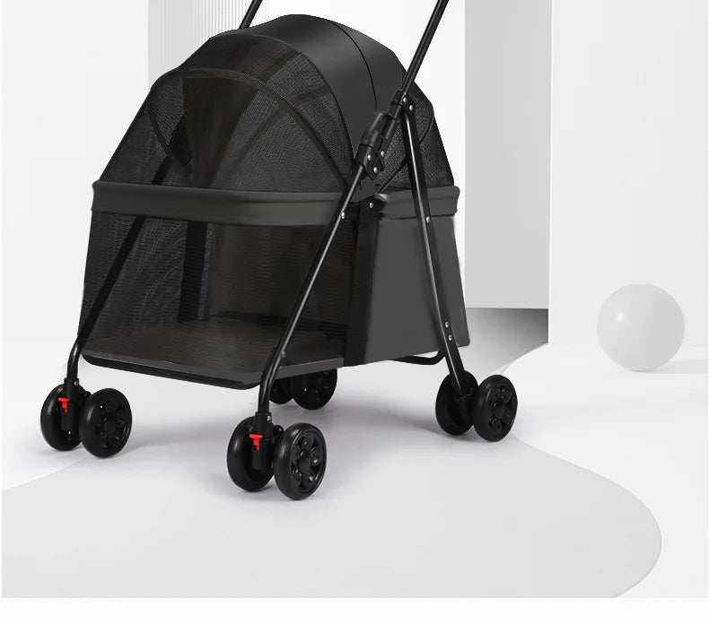 Hot Selling Lightweight Pet Cart for Cats Dogs Carts Foldable for Outdoor Use 2 In 1 Pet Strollers Increase Cabin Size