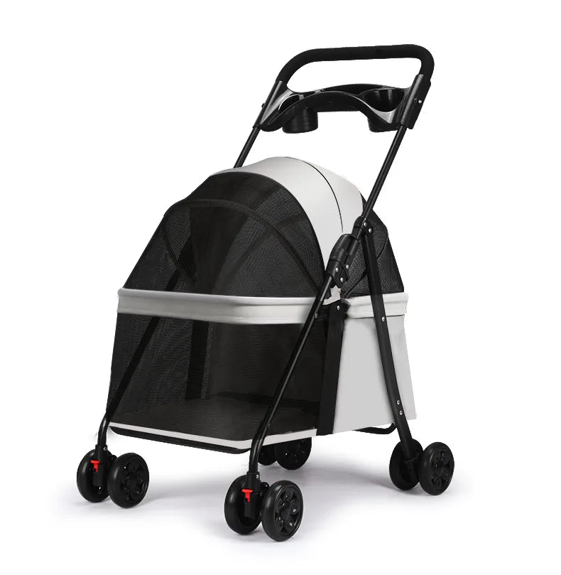Hot Selling Lightweight Pet Cart for Cats Dogs Carts Foldable for Outdoor Use 2 In 1 Pet Strollers Increase Cabin Size