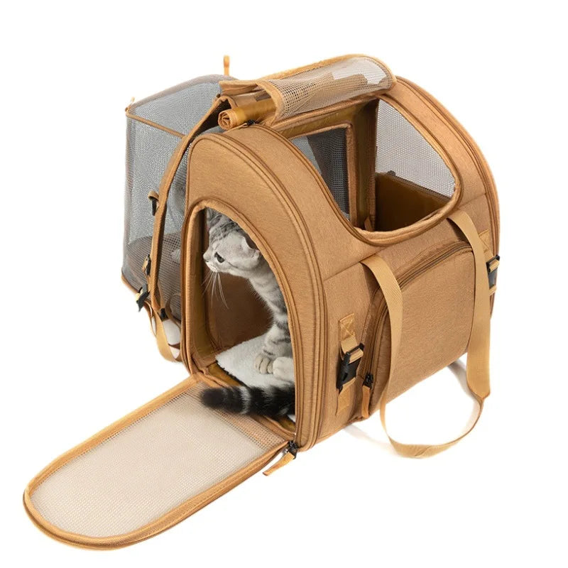Portable Cat Backpack Expandable Large Capacity Pet Backpack Foldable