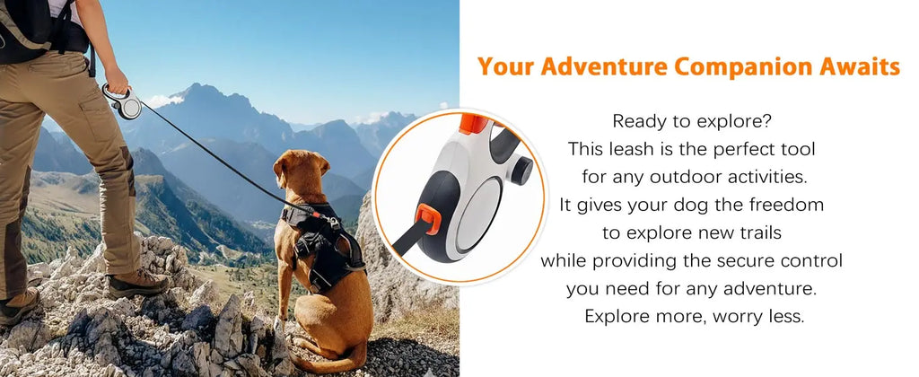Zavero™ Heavy-Duty Retractable Leash — All-Size Dog Lead