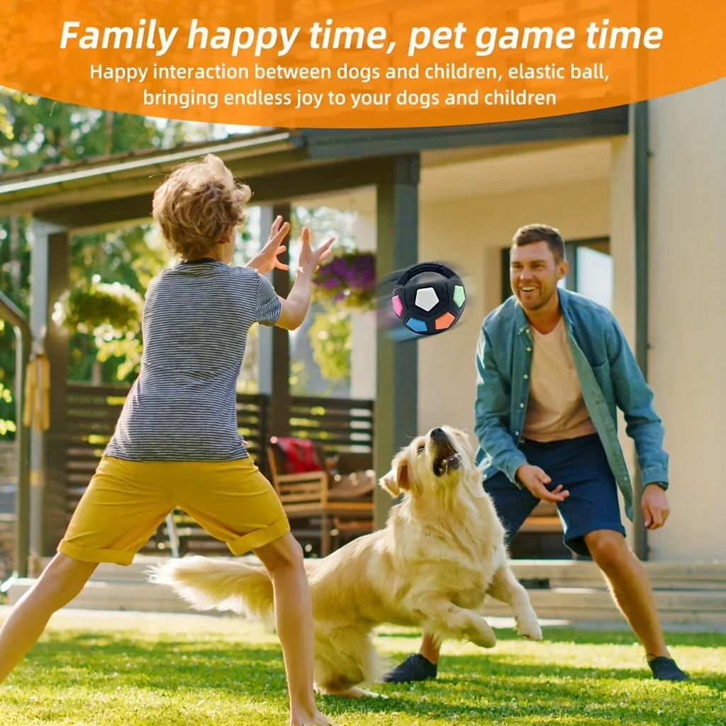 Dog Toys Soccer Ball with Handle Outside Squeaky Floating for Tug of War Dog Tug Toy for Small Mudiem Large Breed Playing Gifts