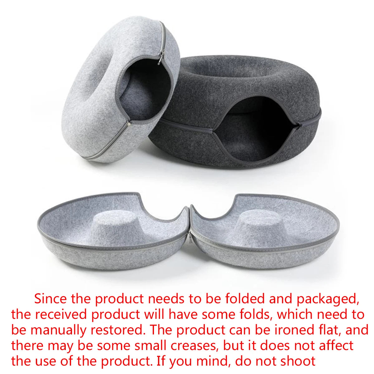 Zavero™ Cat Tunnel Nest Bed — Felt Scratcher Donut Sleeping Toy